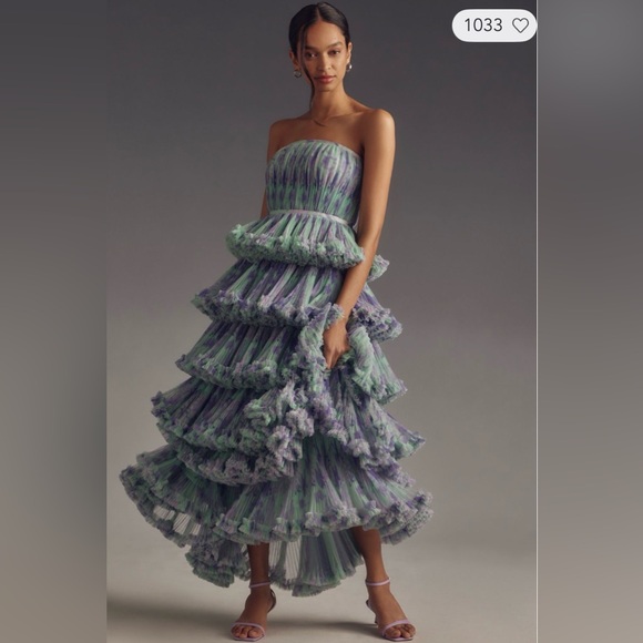 Anthropologie  Hutch Strapless Tiered Maxi Dress - Picture 3 of 12